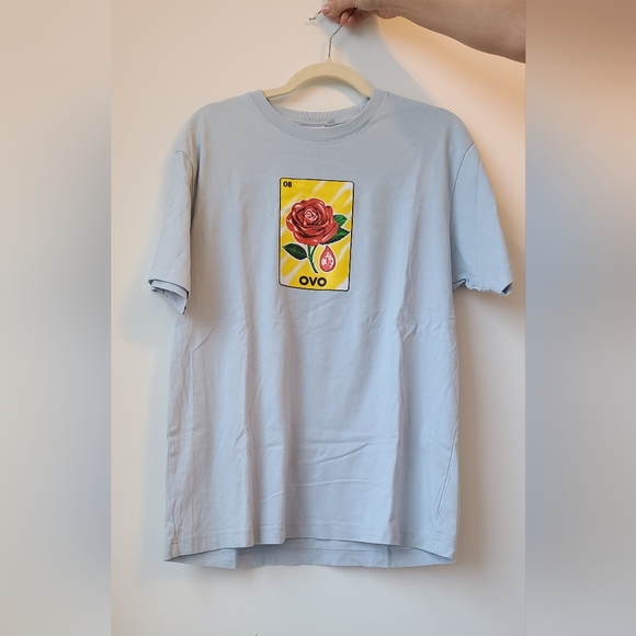 OVO Medium Rose T-Shirt in Light Blue - Picture 4 of 10